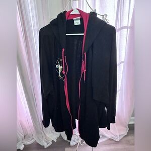 Warner Bros Black and Pink Casual Zip-Up Jacket